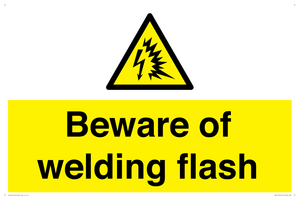 Beware of welding flash